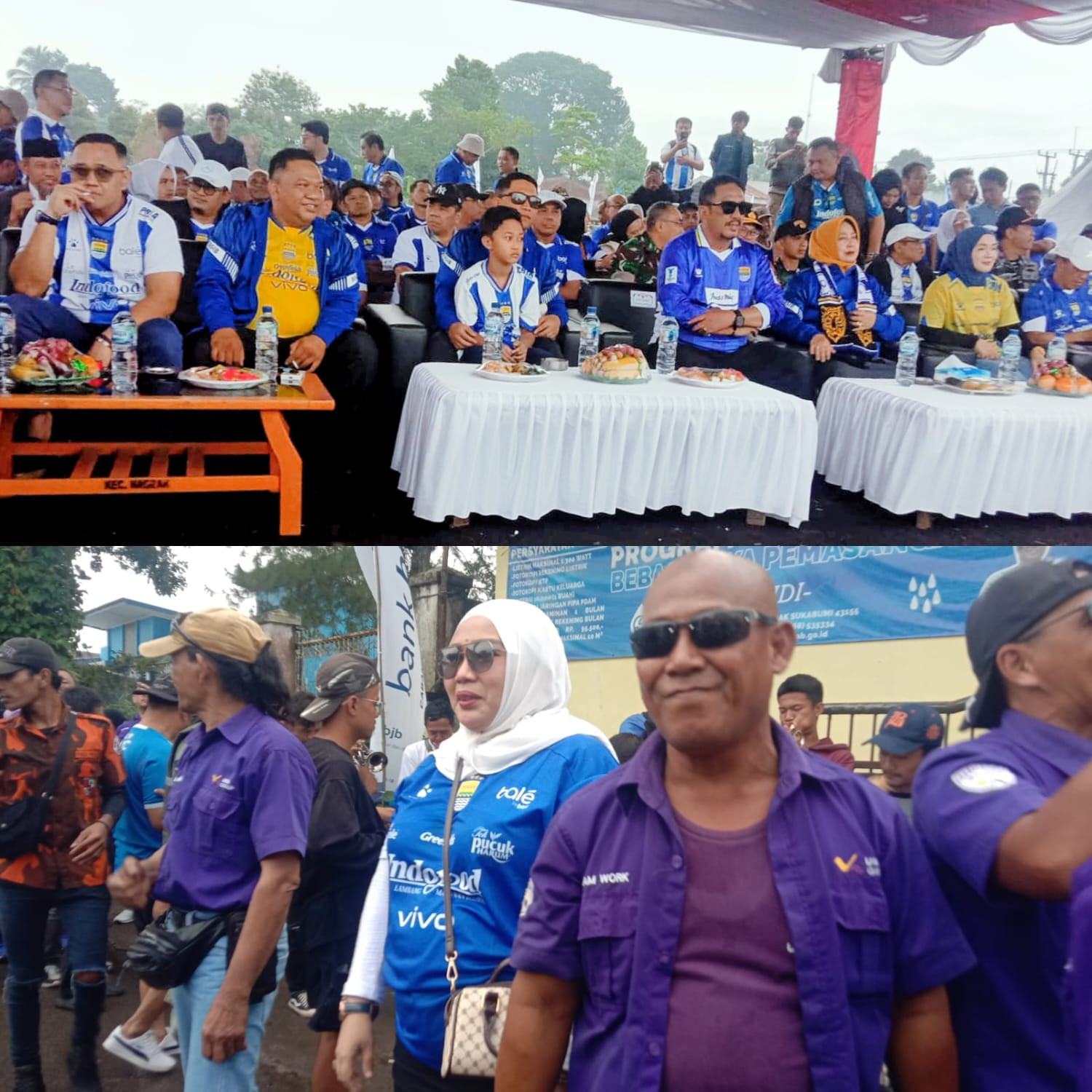Bupati Sukabumi Gelar Nobar Laga Persib vs Persijap, UKA Group dan Bobotoh Padati Lapang Gumbira Nagrak