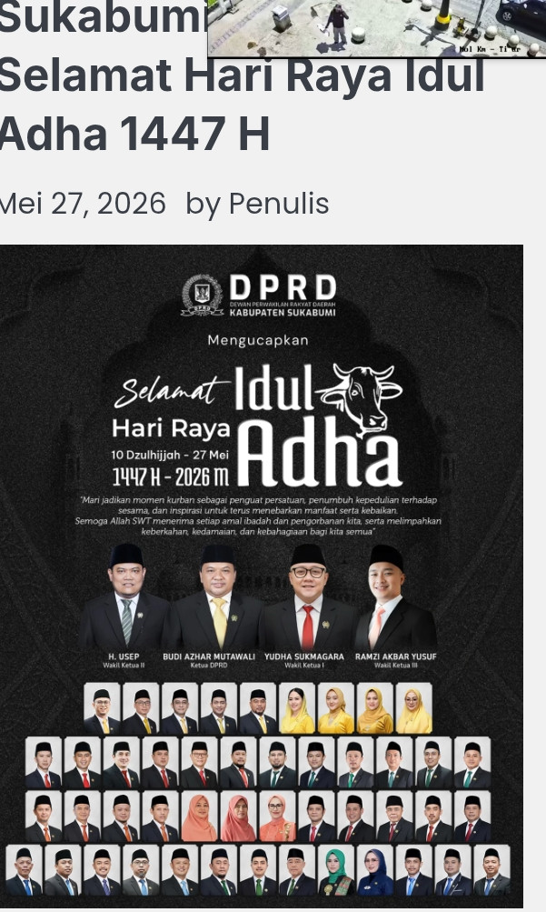 DPRD Kabupaten Sukabumi Ucapkan Selamat Hari Raya Idul Adha 1447 H