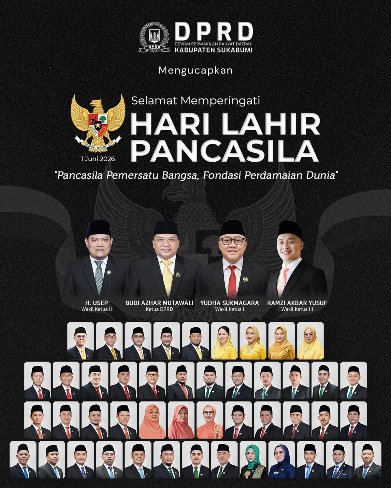 DPRD Kabupaten Sukabumi Ucapkan Selamat Memperingati Hari Lahir Pancasila 1 Juni 2026
