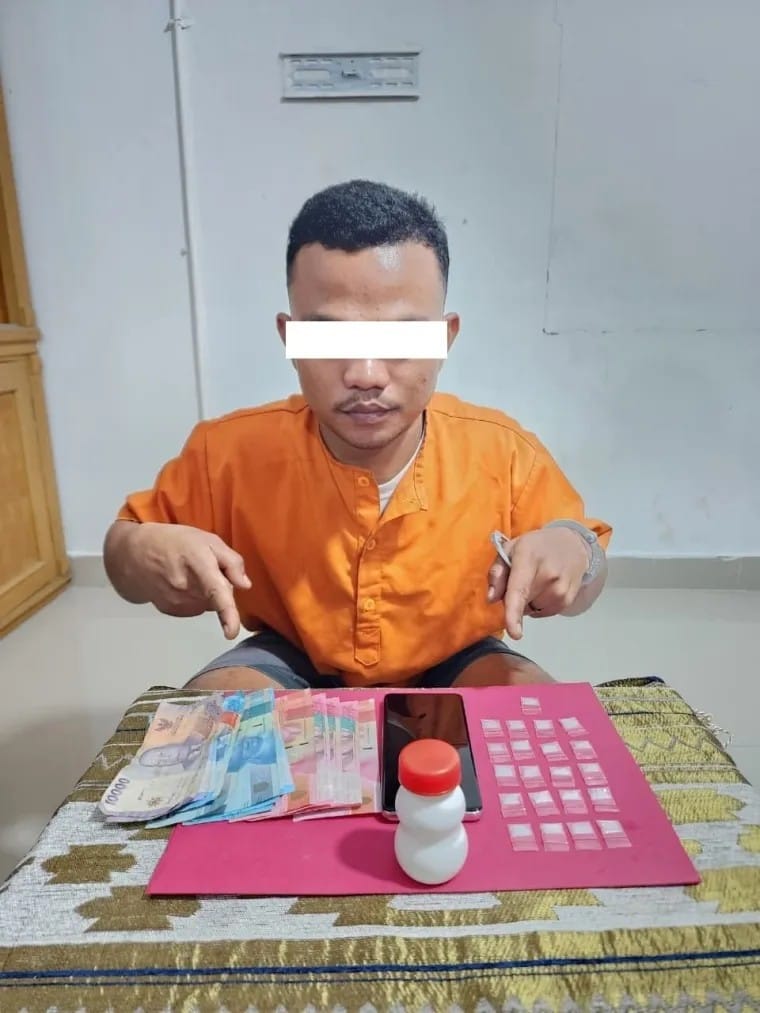 Polsek Mandau Ungkap Peredaran Narkotika Jenis Sabu, Amankan 21 Paket Sabu Berkat Informasi Masyarakat