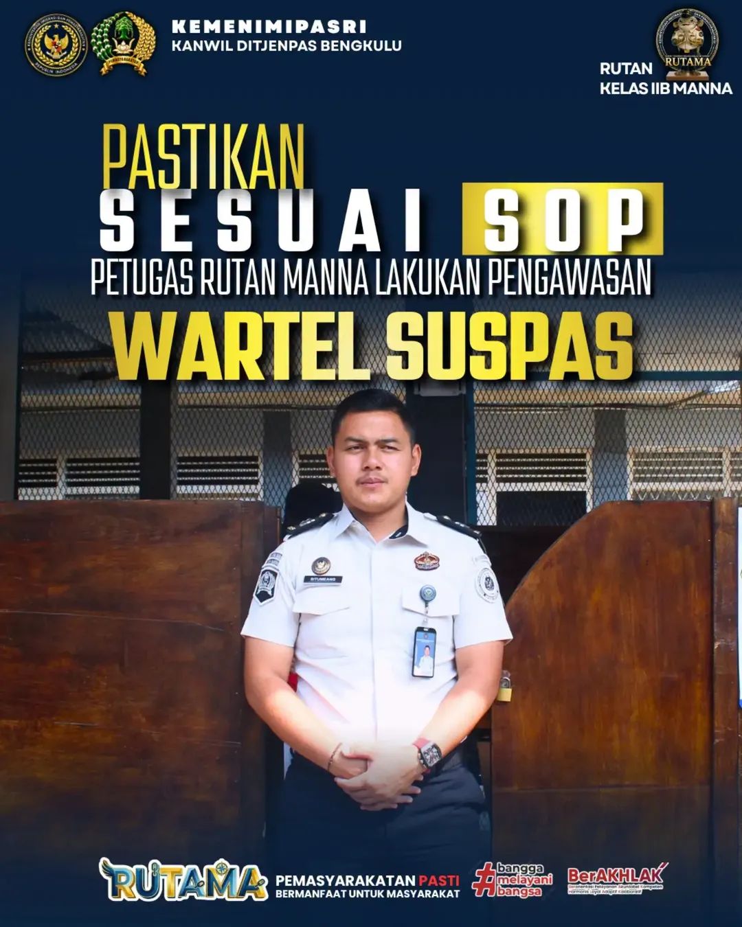 Pastikan Sesuai SOP, Petugas Rutan Manna Lakukan Pengawasan Wartelsuspas