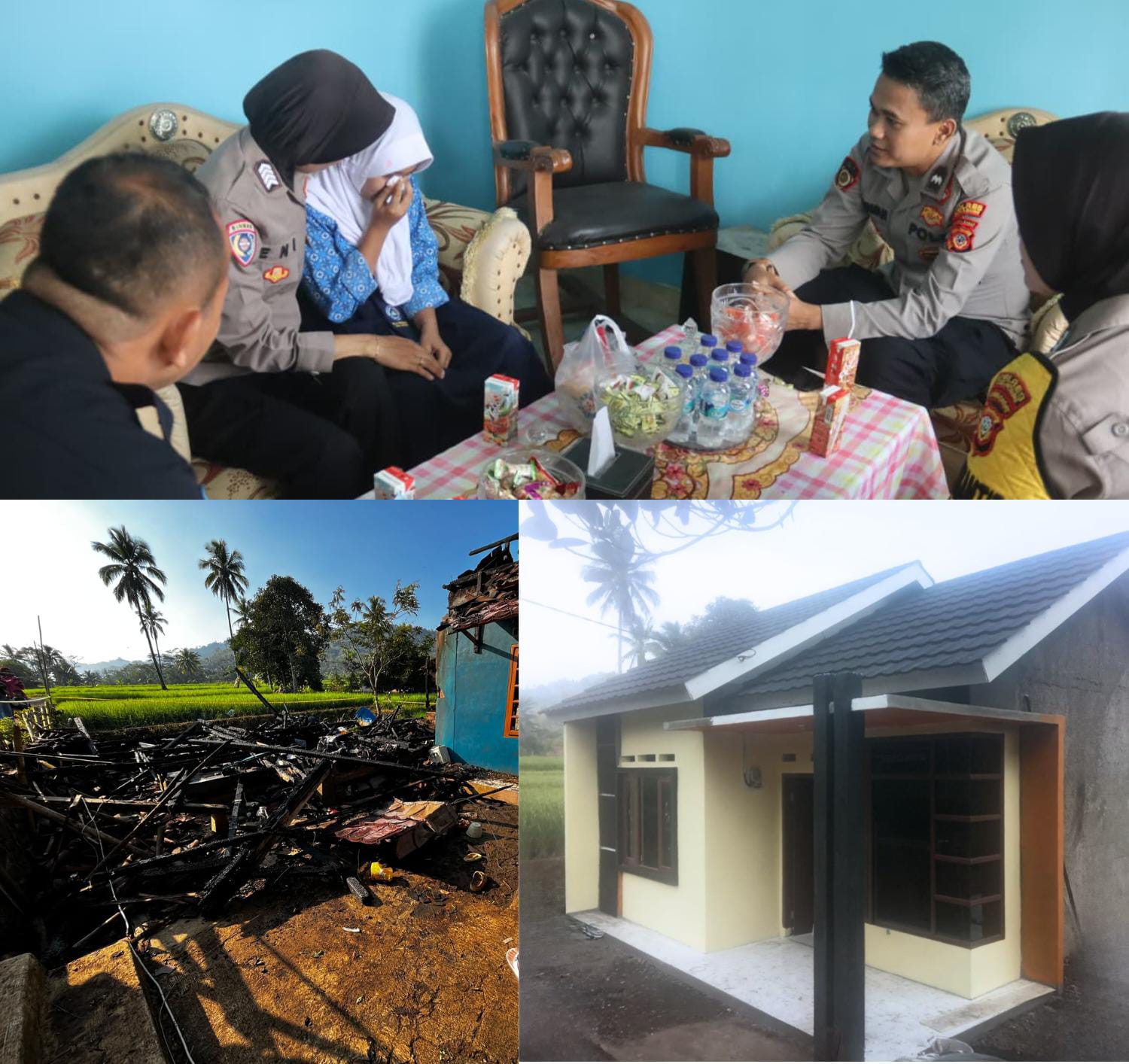 Wujud Cinta Dan Kepedulian, Polres Sukabumi Bangunkan Rutilahu Bagi Keluarga Korban Kebakaran