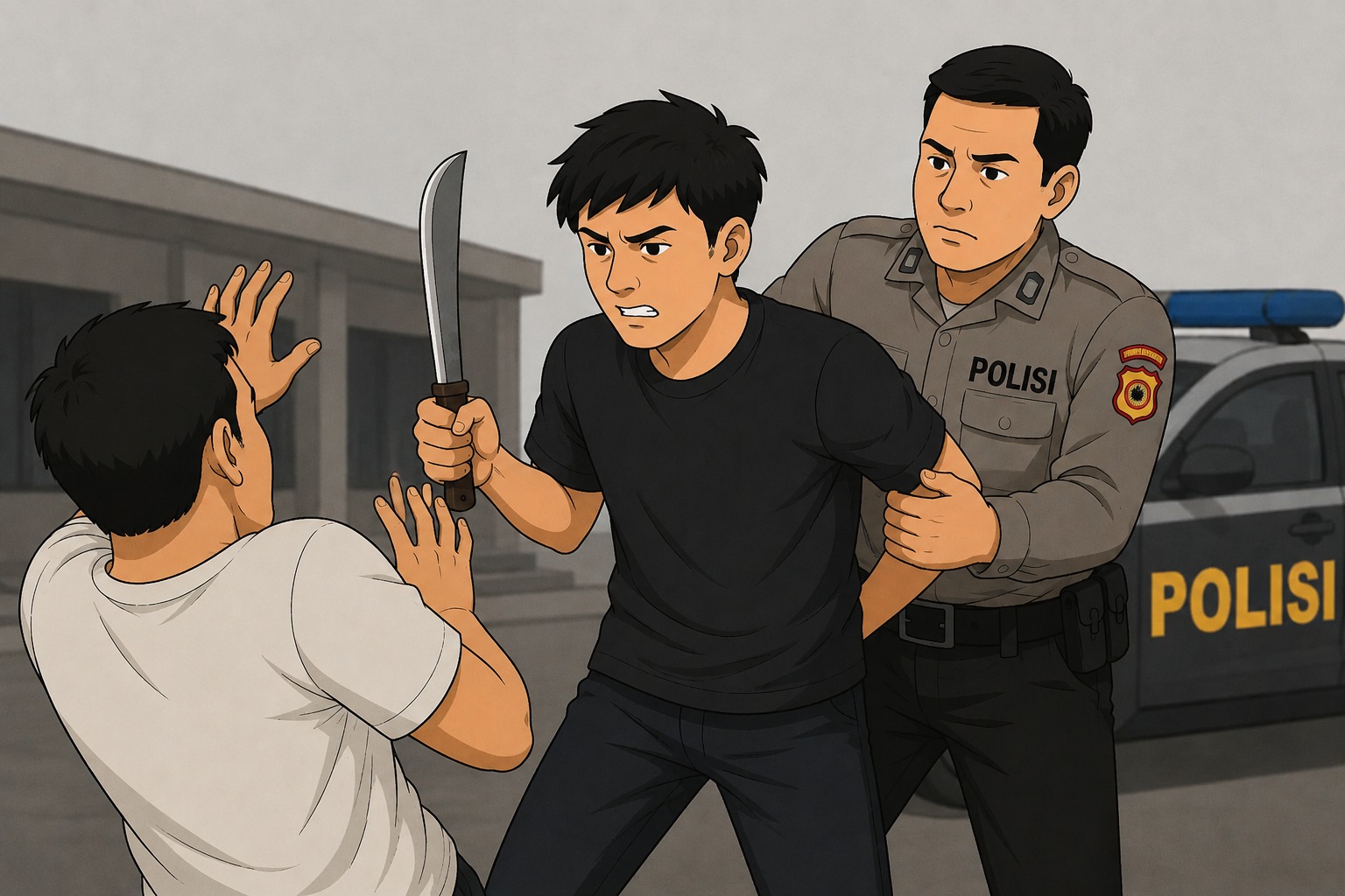 Tusuk Korban Dengan Golok, Seorang Pria Di Palabuhanratu Ditangkap Satreskrim Polres Sukabumi,