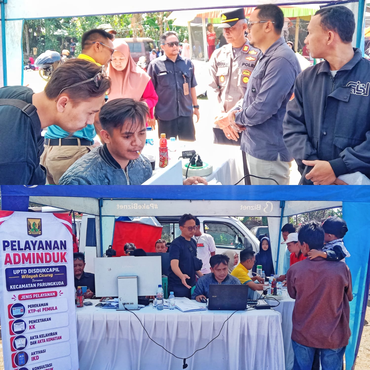 Manfaatkan HUT Desa Pondokkaso Landeuh Ke-62, Disdukcapil dan Kecamatan Parungkuda Gelar Pelayanan Adminduk