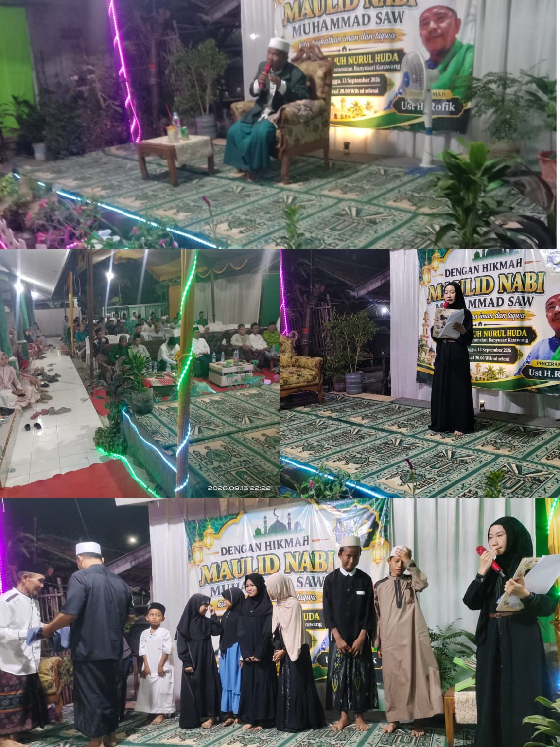 Kebersamaan Warga Gembongan, Maulid Nabi di Masjid Nurul Huda Lama Berjalan Khidmat