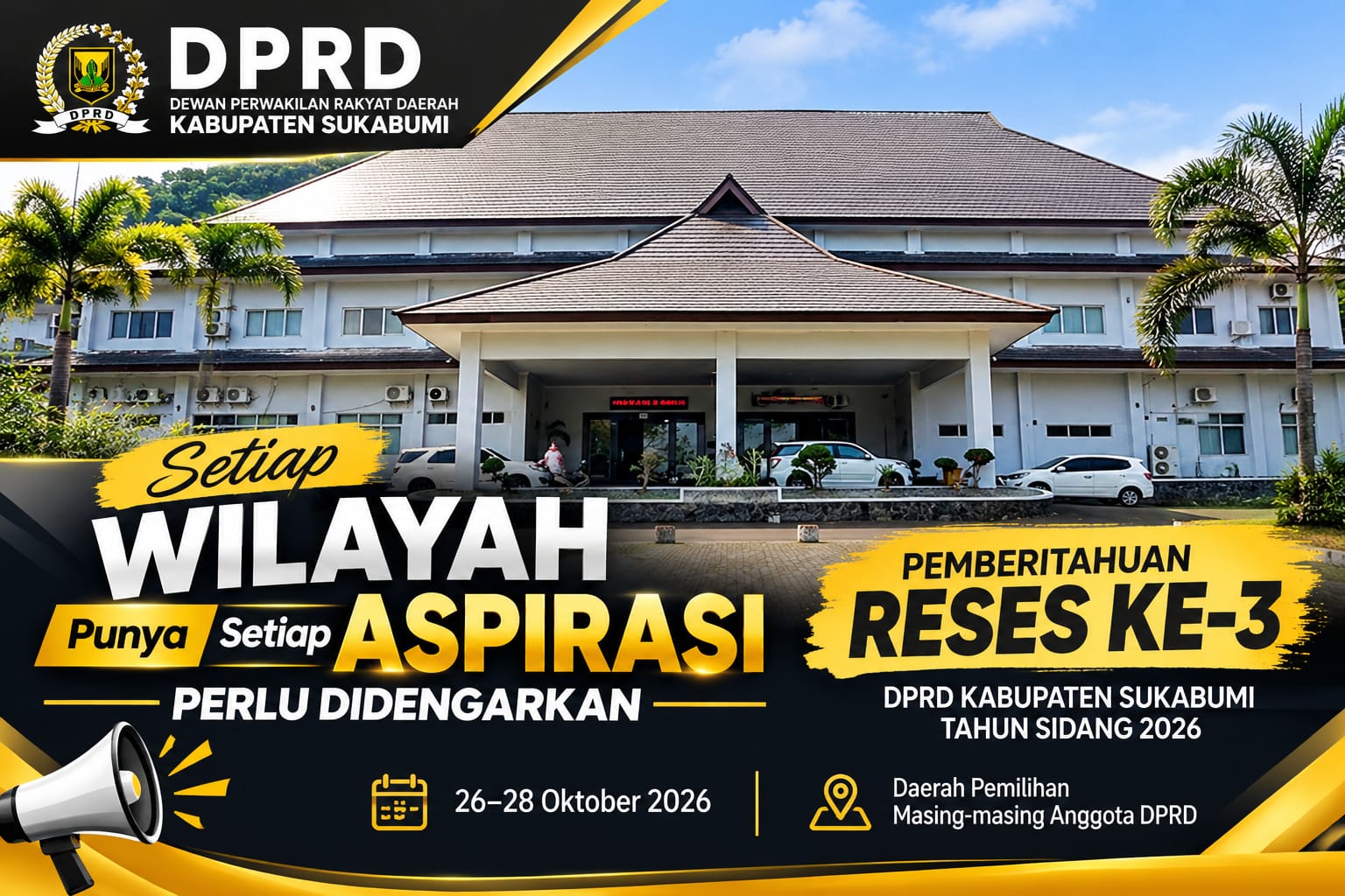 DPRD Kabupaten Sukabumi Gelar Reses Ke-3 Tahun 2026, Ini Waktunya