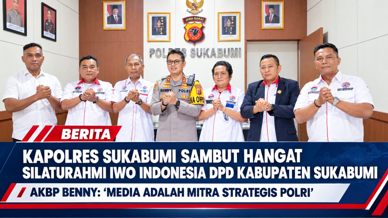 Kapolres Sukabumi Sambut Hangat Silaturahmi Ketua IWO Indonesia DPD Kabupaten Sukabumi Beserta Jajaran, AKBP Benny “Media Adalah Mitra Strategis Polri”