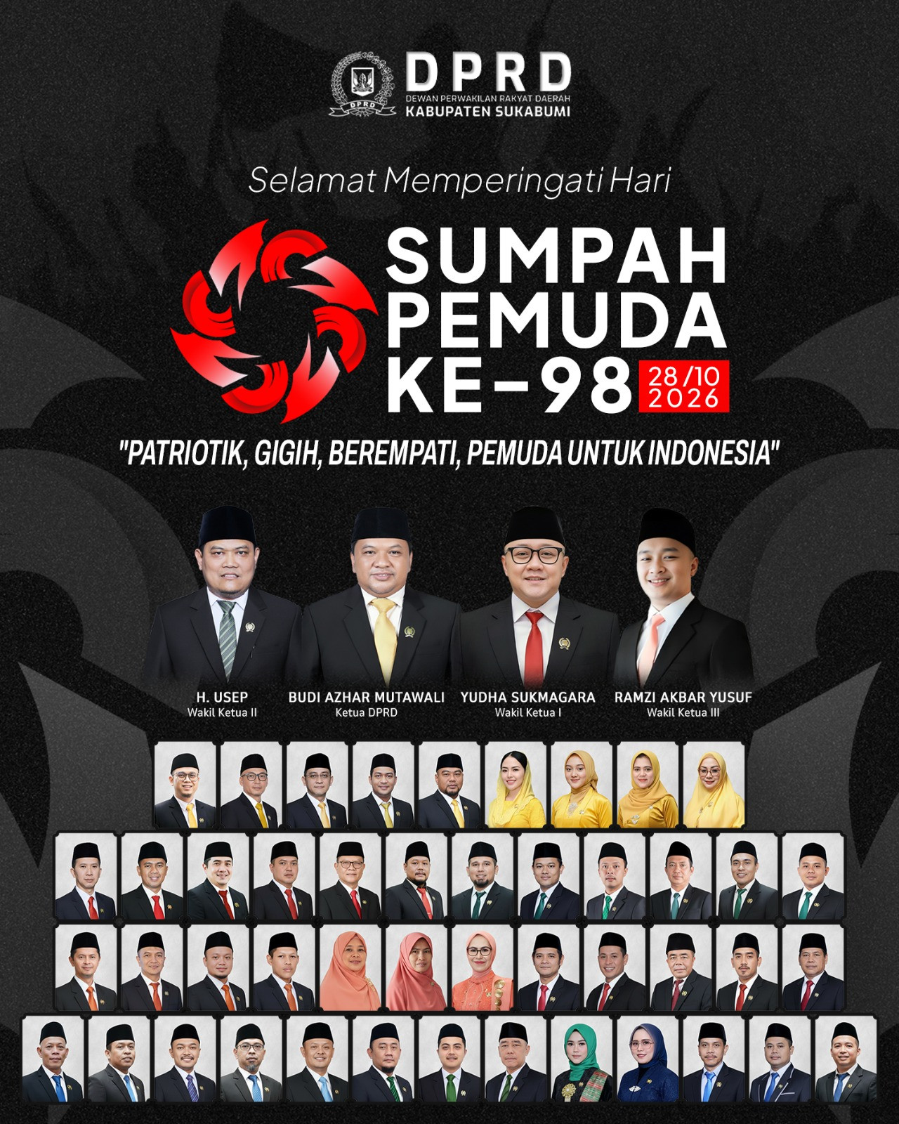 DPRD Kabupaten Sukabumi Ucapkan Selamat Hari Sumpah Pemuda Ke-98