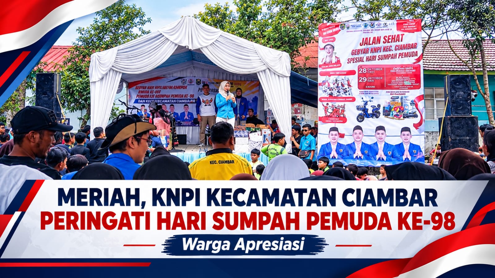 Meriah, KNPI Kecamatan Ciambar Peringati Hari Sumpah Pemuda Ke-98, Warga Antusias